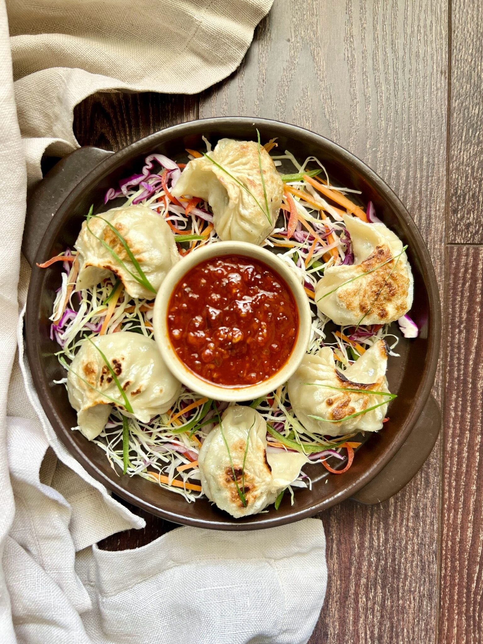 Pan Fried Chicken Momos with Chilli Garlic Sauce Chefkraft
