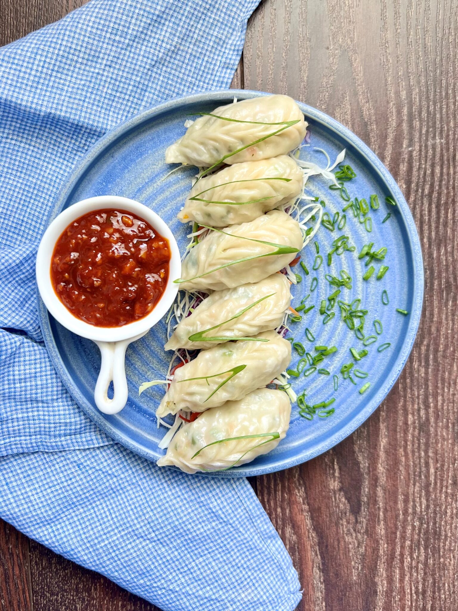 Steamed Mixed Veg Momos with Chilli Garlic Sauce Chefkraft